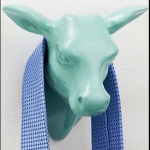 Teal Cow Head Wall Decor